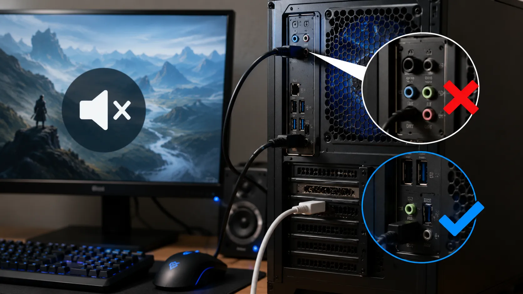 ゲーミングPCで音が出ないときの対処｜モニターに取られています【2026年8月】